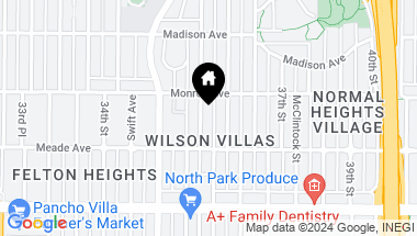 Map of 4453 Wilson Avenue, San Diego CA, 92116