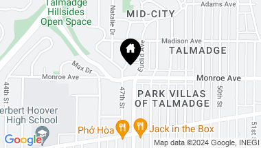Map of 4724 Monroe Avenue, San Diego CA, 92115