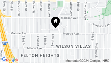 Map of 3482 Monroe Avenue 1, San Diego CA, 92116