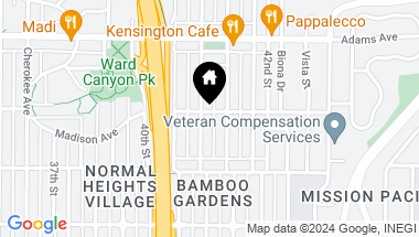 Map of 4575 Kensington Dr, San Diego CA, 92116