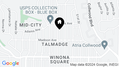 Map of 4643 Winona Ave, San Diego CA, 92115