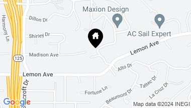 Map of 9447 Alto Drive, La Mesa CA, 91941