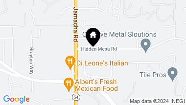 Map of 1545 Hidden Mesa Rd, El Cajon CA, 92019