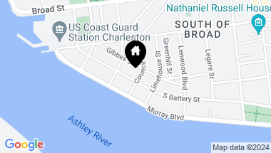 Map of 108 S Battery Street, Charleston SC, 29401