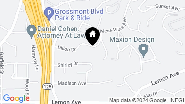 Map of 9255 Dillon Drive, La Mesa CA, 91941