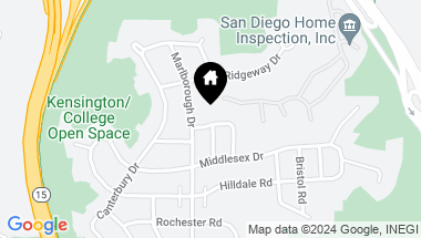 Map of 4154 Bedford Drive, San Diego CA, 92116
