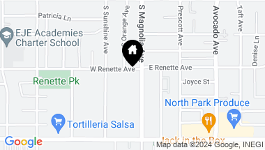 Map of 127 W Renette Ave., El Cajon CA, 92020