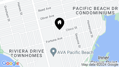 Map of 4026 Shasta Street, Pacific Beach CA, 92109