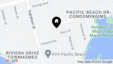 Map of 1754 Chico St, Pacific Beach CA, 92109