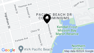 Map of 4046 Honeycutt Street, Pacific Beach CA, 92109