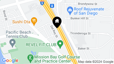 Map of 3503-3507 Del Rey Street, Pacific Beach CA, 92109