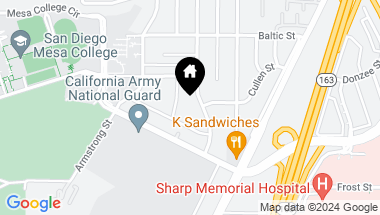 Map of 3282 Ashford St B, San Diego CA, 92111