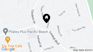 Map of 5204 Castle Hills Dr, Pacific Beach CA, 92109