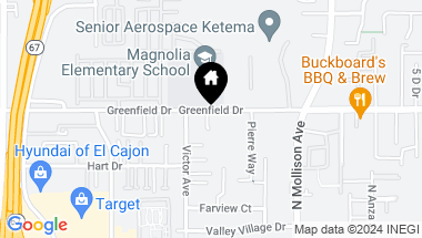 Map of 647 Greenfield Dr Drive, El Cajon CA, 92021