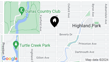 Map of 3800 Beverly Drive, Highland Park TX, 75205