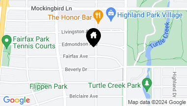 Map of 4300 Fairfax Avenue, Highland Park TX, 75205