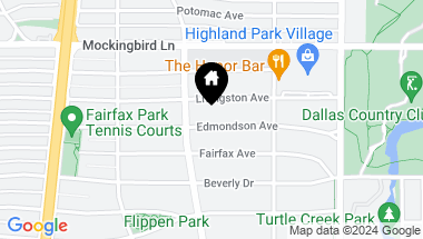 Map of 4344 Edmondson, Highland Park TX, 75205