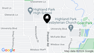Map of 4100 University Boulevard, University Park TX, 75205