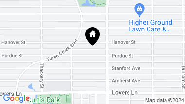 Map of 3428 Purdue Street, University Park TX, 75225