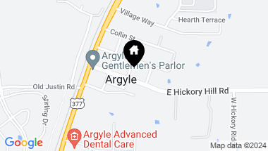 Map of 305 Denton Street E, Argyle TX, 76226
