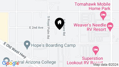 Map of 274 S BELAIRE Road, Apache Junction AZ, 85119