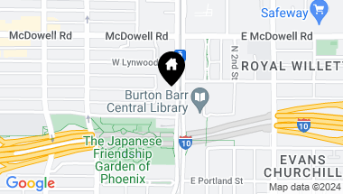 Map of 1326 N CENTRAL Avenue # 406, Phoenix AZ, 85004