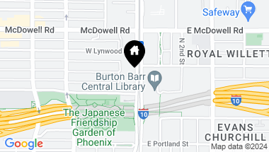 Map of 1326 N CENTRAL Avenue # 405, Phoenix AZ, 85004