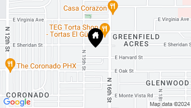 Map of 1524 E HARVARD Street, Phoenix AZ, 85006