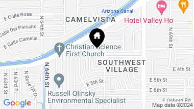 Map of 6547 E 2ND Street, Scottsdale AZ, 85251