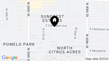 Map of 3650 N 38TH Street, Phoenix AZ, 85018