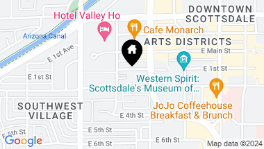 Map of 6921 E 1ST Street, Scottsdale AZ, 85251