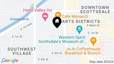 Map of 6928 E 1st Street, Scottsdale AZ, 85251