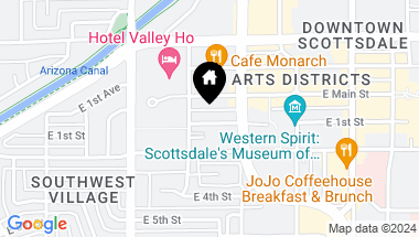 Map of 6926 E 1st Street, Scottsdale AZ, 85251