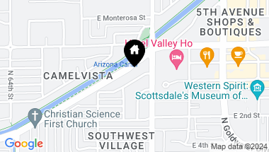 Map of 6724 E 1ST Avenue, Scottsdale AZ, 85251