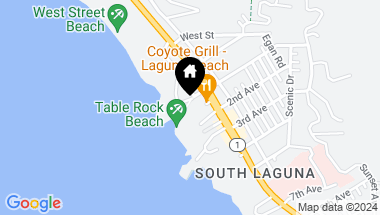 Map of 31597 Table Rock Drive, Laguna Beach CA, 92651