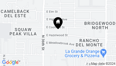 Map of 3644 E HAZELWOOD Street, Phoenix AZ, 85018