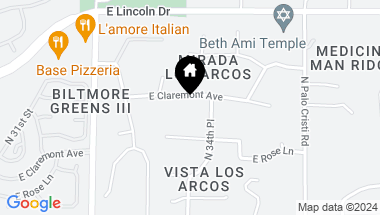 Map of 3415 E CLAREMONT Avenue, Paradise Valley AZ, 85253