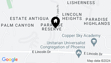 Map of 6645 N 39TH Way, Paradise Valley AZ, 85253