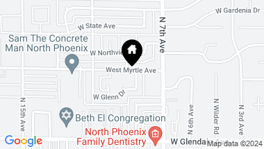 Map of 7128 N 8TH Avenue, Phoenix AZ, 85021