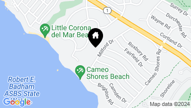 Map of 207 Milford Drive, Corona del Mar CA, 92625