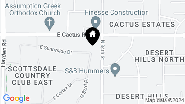 Map of 8396 E SUNNYSIDE Drive, Scottsdale AZ, 85260