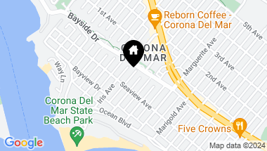 Map of 315 1/2 Jasmine Ave, Corona del Mar CA, 92625