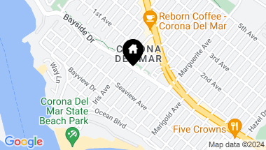 Map of 319 1/2 Jasmine Avenue, Corona del Mar CA, 92625