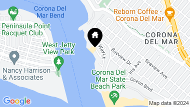 Map of 2615 Cove Street, Corona del Mar CA, 92625