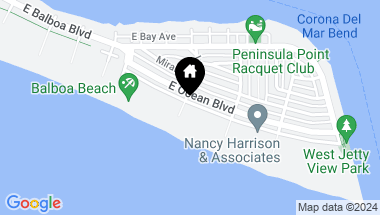 Map of 1706 E Oceanfront, Newport Beach CA, 92661
