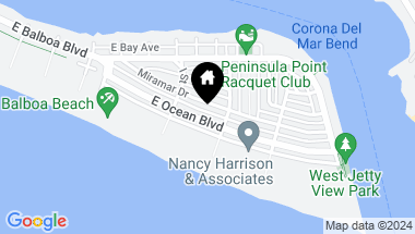 Map of 1740 E Ocean Boulevard, Newport Beach CA, 92661