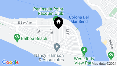 Map of 418 Belvue Lane, Newport Beach CA, 92661