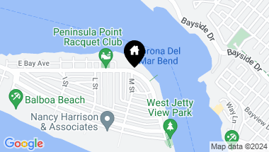 Map of 2101 E Balboa Boulevard, Newport Beach CA, 92661