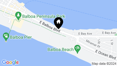 Map of 1215 E Balboa Boulevard, Newport Beach CA, 92661