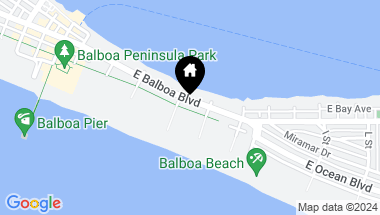 Map of 1211 E Balboa Boulevard, Newport Beach CA, 92661
